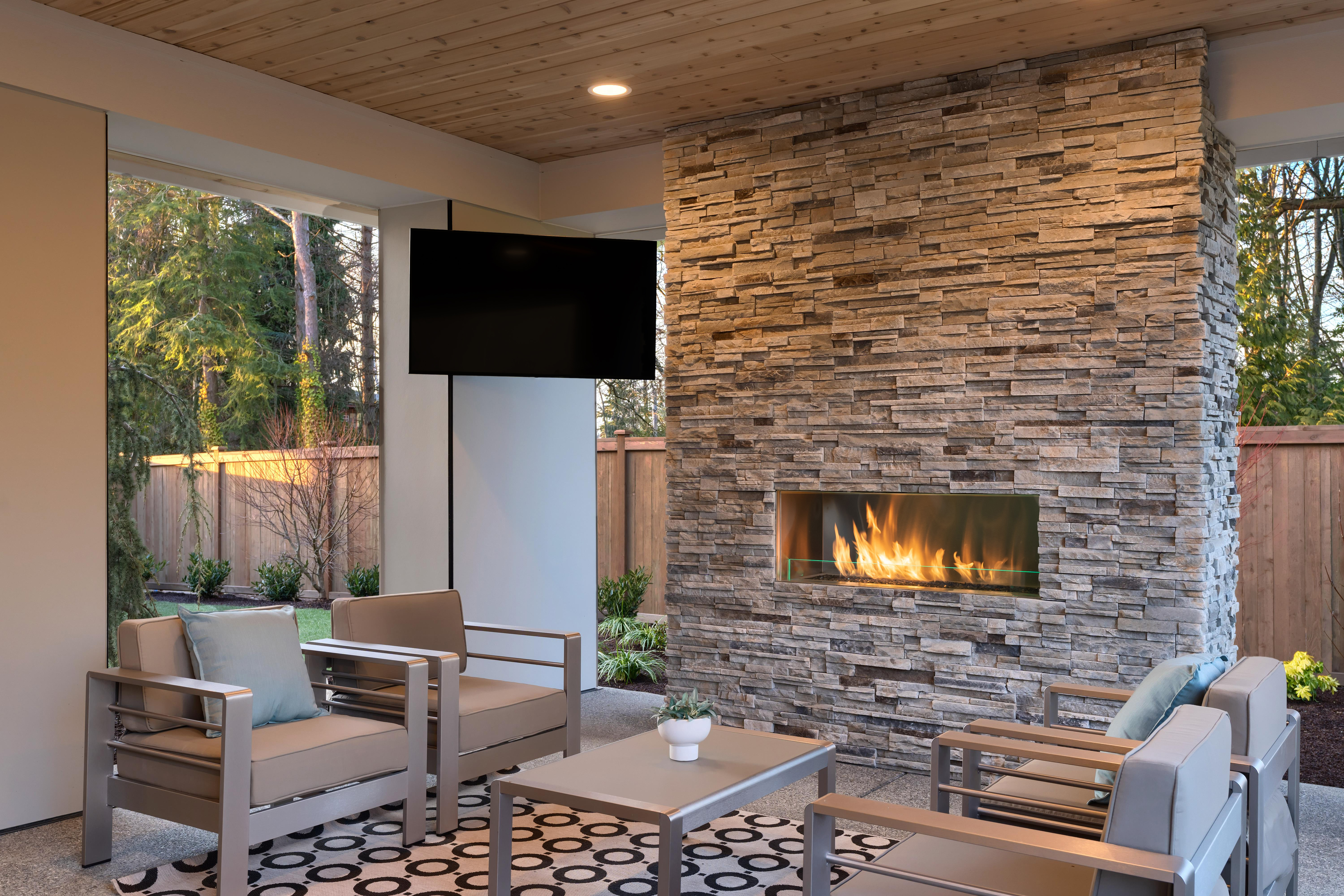 Luxury outdoor living space lounge area